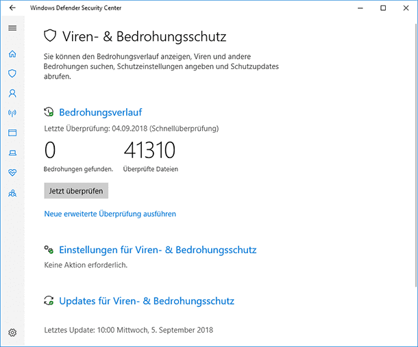 Computer mit Windows Defender überprüfen