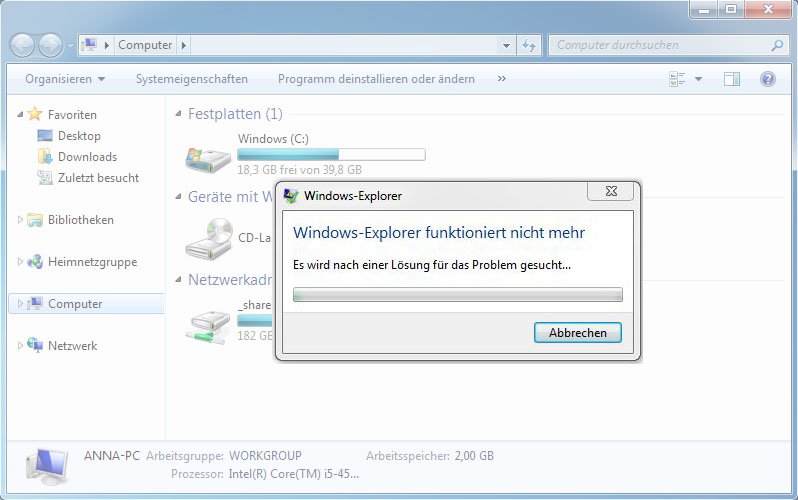 Windows Explorer stürzt ständig ab
