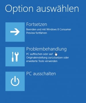windows Boot Option auswählen