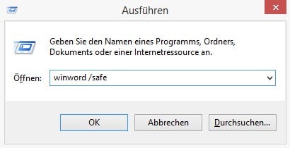 Word im abgesicherten Modus starten