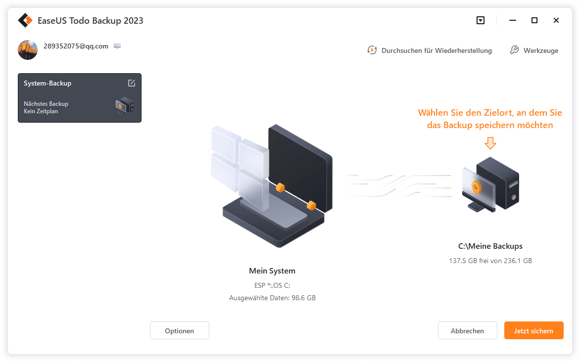 System Backup mit EaseUS Todo Backup