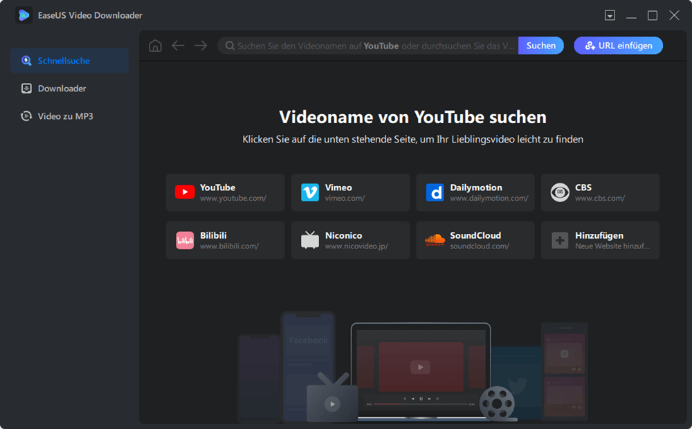 Video herunterladen mit EaseUS 4K Video Downloader Alternative - 1