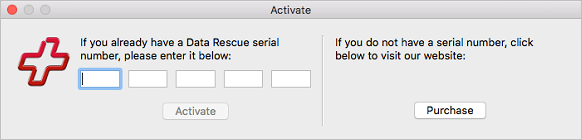 Geben Sie die Data Rescue-Seriennummer ein