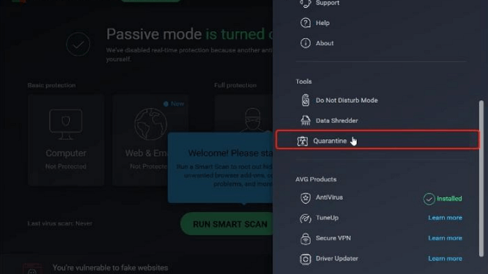 Datei aus Avg wiederherstellen