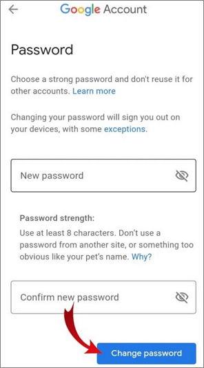 Gmail-Passwort auf Android ändern