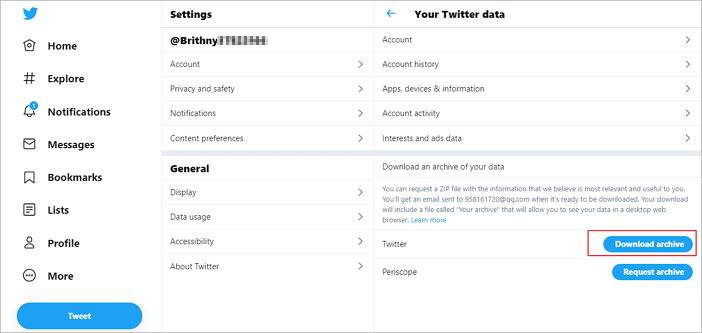 Gelöschte Tweets über das Twitter-Archiv wiederherstellen - 2