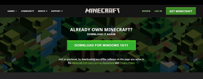 Minecraft-Spiel herunterladen