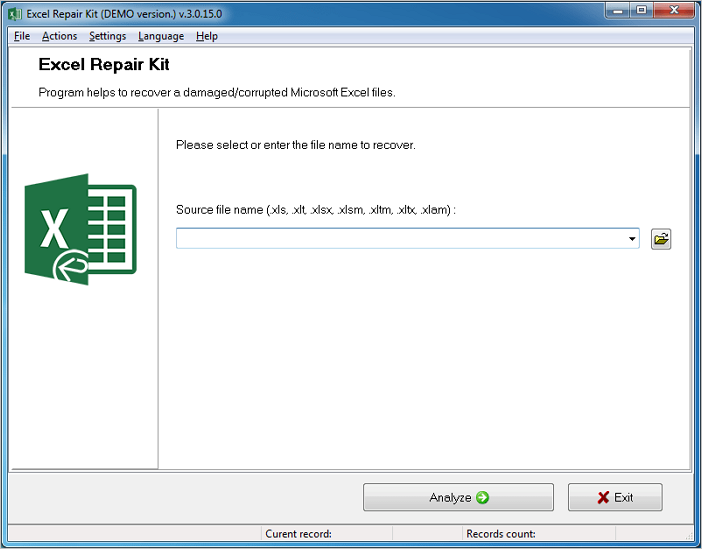 Excel-Reparaturset