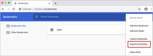 Lesezeichen exportieren