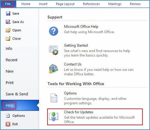 Office 2010 Updates ausführen