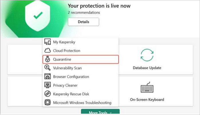 Datei von Kapersky wiederherstellen