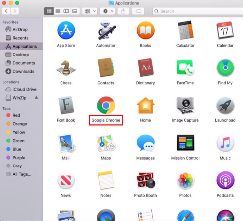 Öffnen Sie Google Chrome