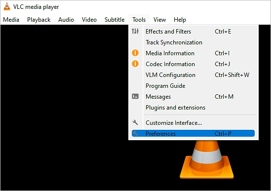 Öffnen Sie die VLC-Einstellungen