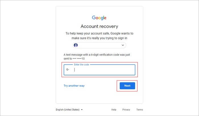 Geben Sie Ihren Telefoncode ein