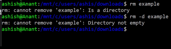 Verzeichnis mit rm-2 entfernen