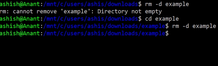 Verzeichnis mit rm-3 entfernen