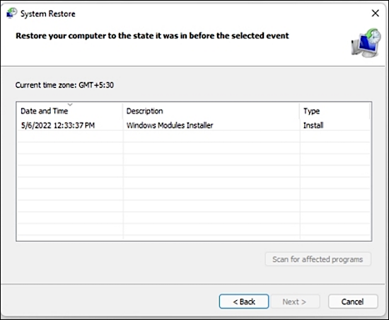 Systemwiederherstellung Windows