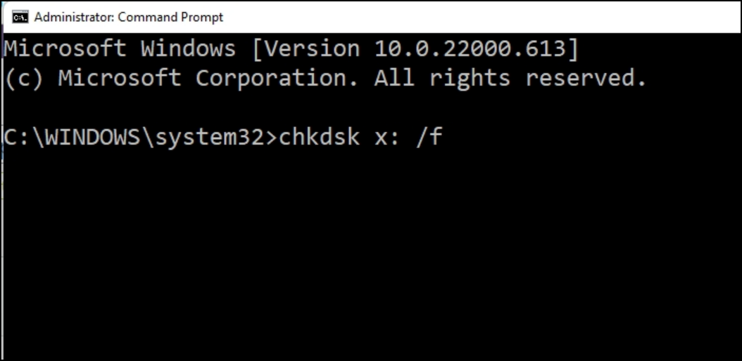 Führen Sie checkdisk-Befehlsfenster aus