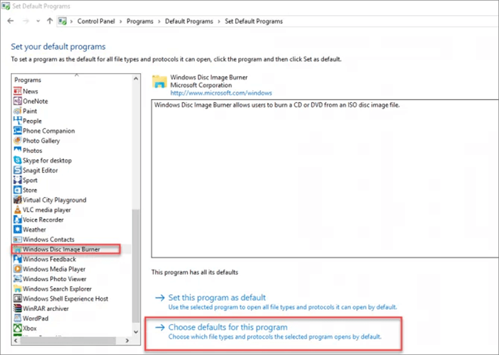 Standardprogramme festlegen