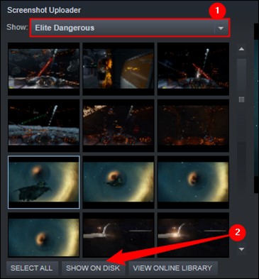 Steam-Screenshots werden auf der Festplatte angezeigt