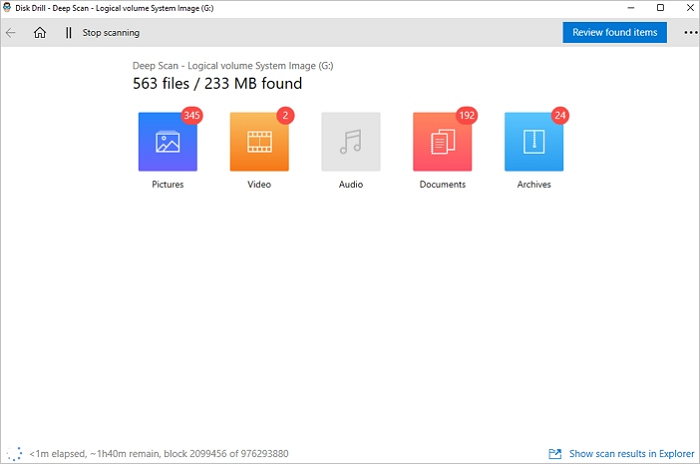 Disk Drill-Tiefenscan