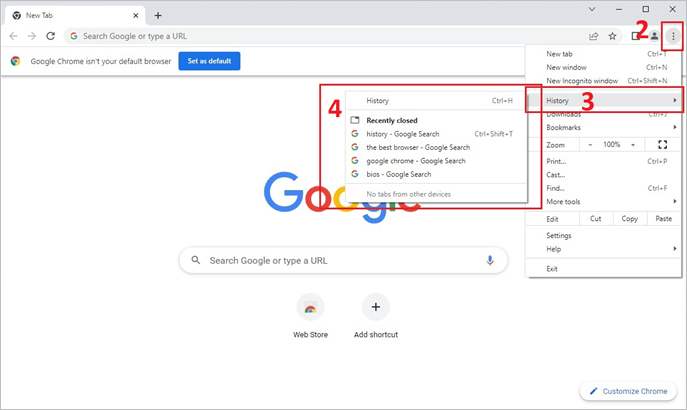 Chrome-Verlauf auf dem Computer anzeigen
