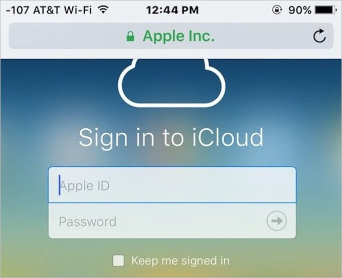 Melden Sie sich bei Ihrer iCloud an