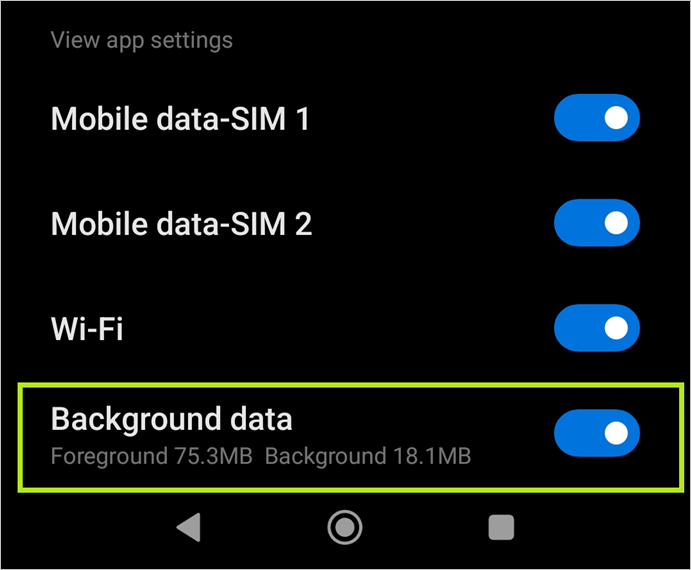 Hintergrunddaten aktualisieren
