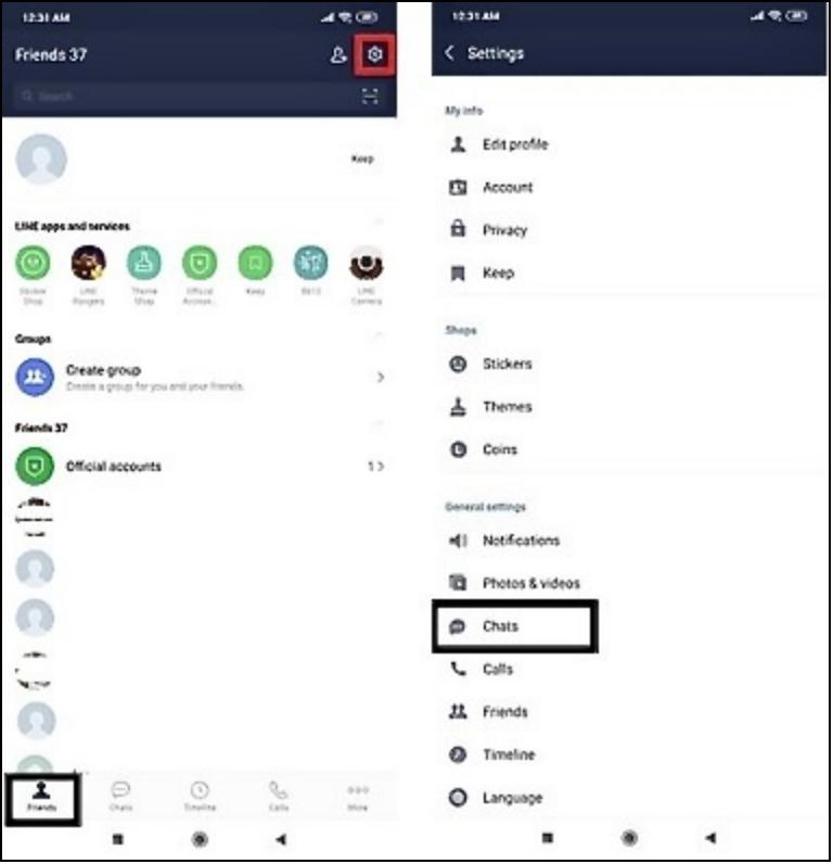 Line-Chats auf Android sichern