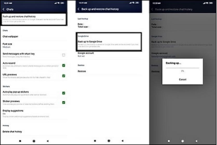 Sichern und Wiederherstellen von Line-Chats