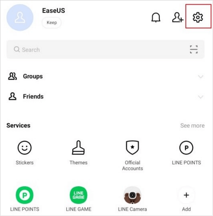 Klicken Sie auf das Zahnradsymbol