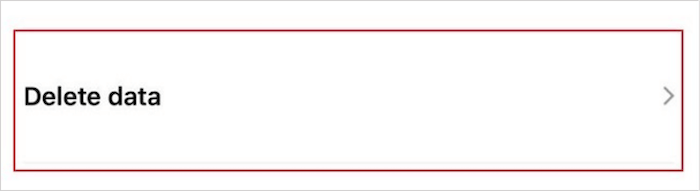 Fahren Sie mit der Option Daten löschen fort