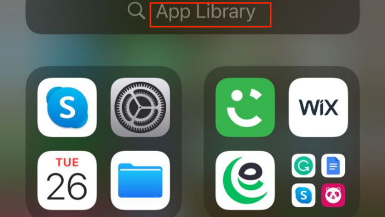Gehen Sie zur App-Bibliothek