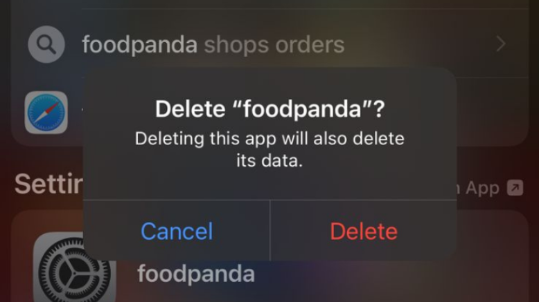 drücke auf löschen