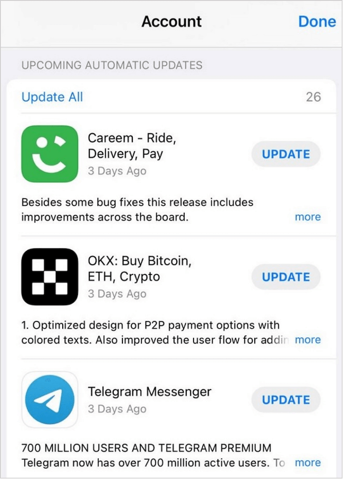 nach LINE-Update suchen