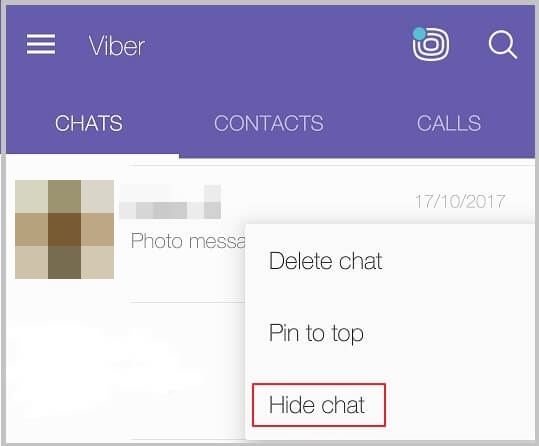 Chat in Viber am Telefon ausblenden