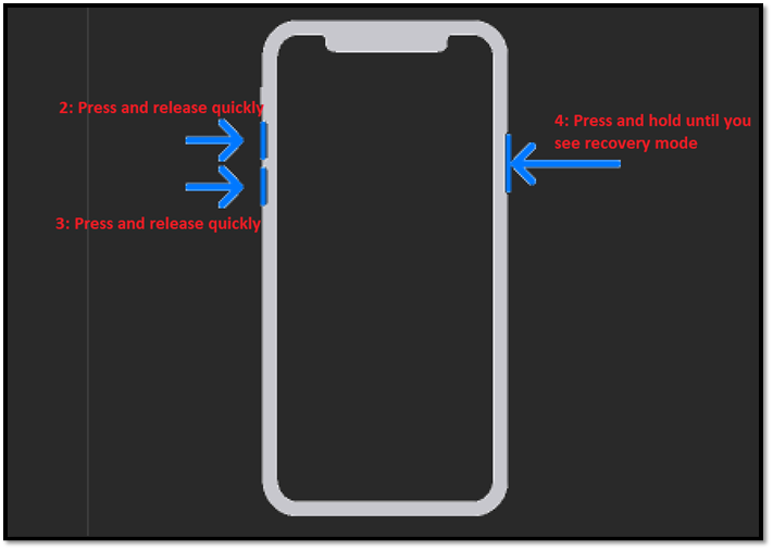 Zugriff auf den Wiederherstellungsmodus in iPhone 8 oder höher