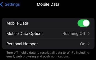 Wechseln Sie zu mobilen Daten, um zu beheben, dass Kik nicht funktioniert