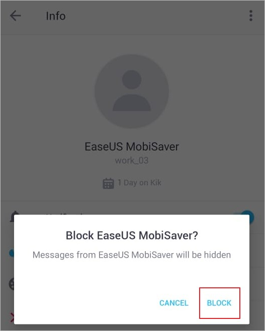 Personen auf Kik von Android blockieren