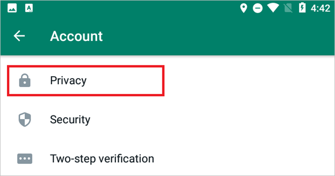 klicken Sie auf Datenschutz