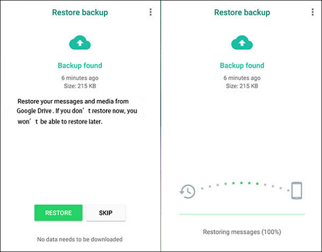 Backup in whatsapp wiederherstellen