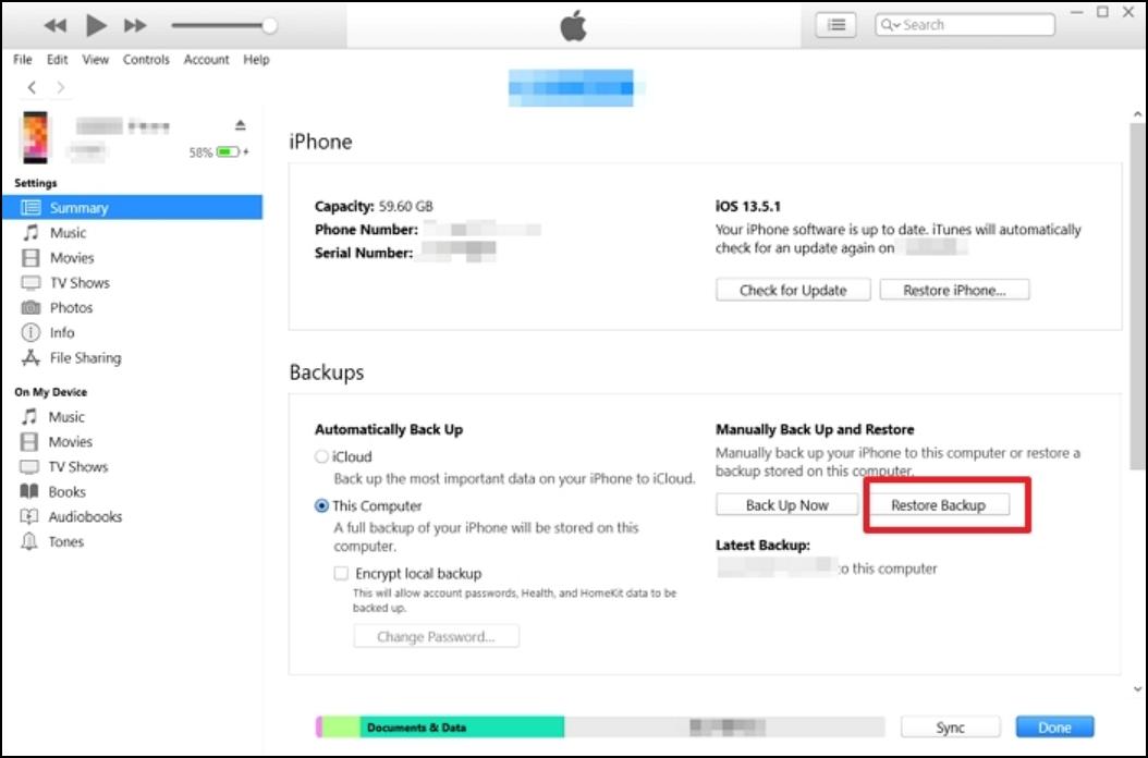 Gelöschte Fotos aus dem Fototresor über iTunes-Backup wiederherstellen