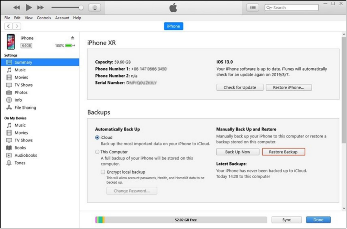 wiederherstellen und sichern