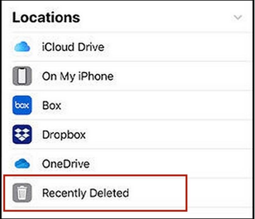 Kürzlich gelöschte Dateien