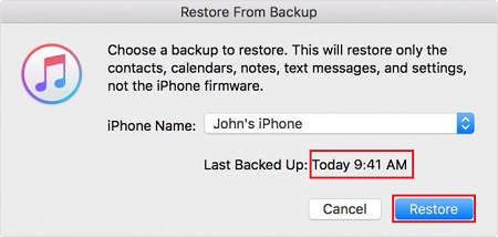 Stellen Sie das iPhone aus dem iTunes-Backup wieder her