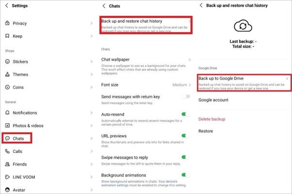 Wählen Sie Chats sichern und wiederherstellen