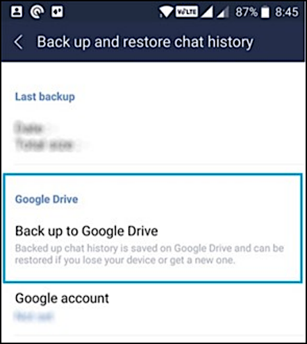Backup auf Google Drive
