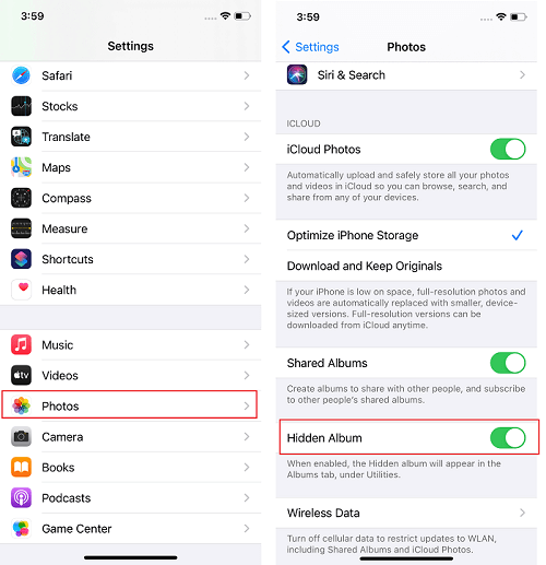 Verstecktes Album im Album anzeigen