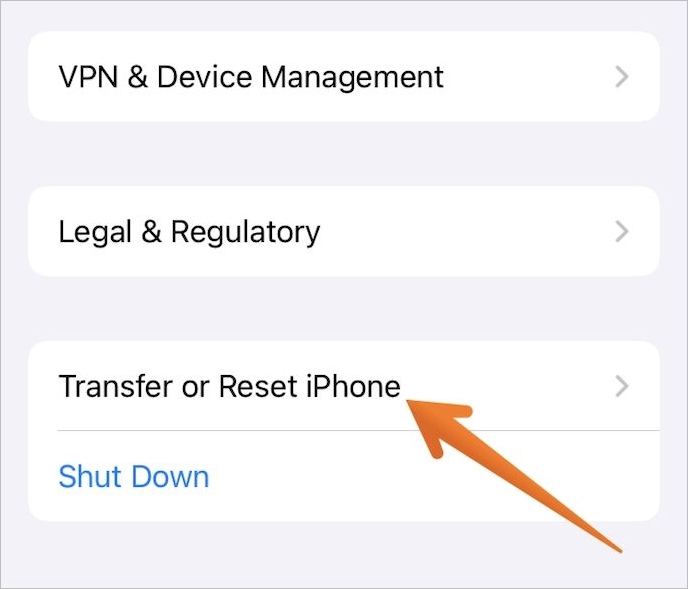 Tippen Sie auf iPhone übertragen oder zurücksetzen