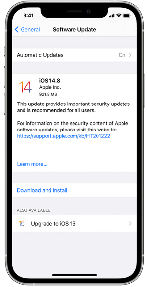 Aktualisieren Sie auf das neueste iOS